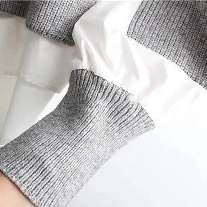 Heidi-Mode | Frauen Strick-Patchwork-Pullover